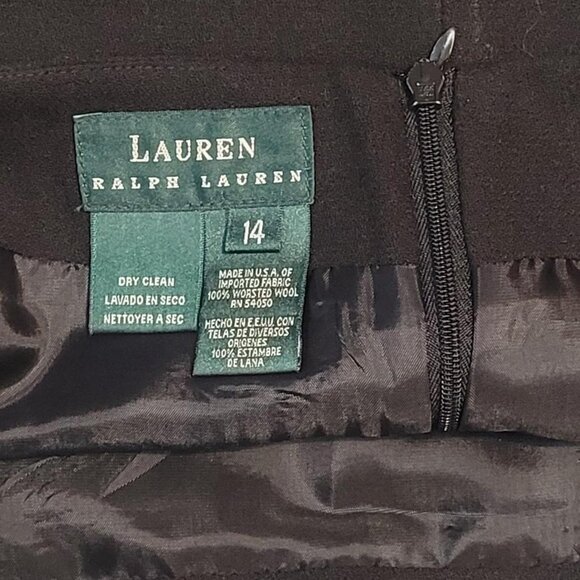 Ralph Lauren Black size 14 pencil skirt with zipper closure #preppy - Picture 5 of 5